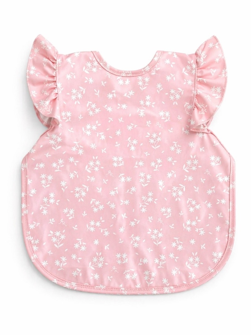 Ryan & Rose + Bapron Baby “Cutie Apron” Bib Pink Floral Flutter Sleeve Toddler
